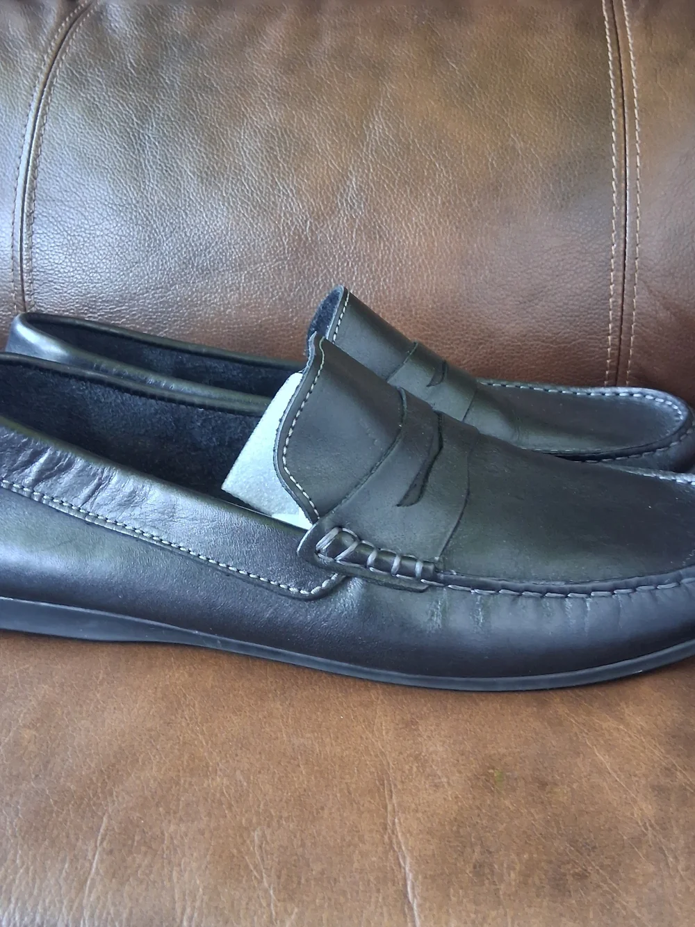 Florsheim Men's Black Leather Penny Loafers Size 10